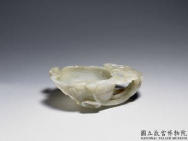 图片[2]-Jade brush washer in the shape of a lotus leaf, Qing dynasty (1644-1911)-China Archive